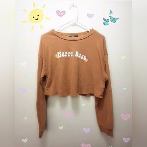 Happy Daze Long Sleeve Crop Top
